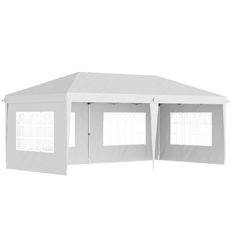 6m x 3m Steel Pop Up Canopy, White