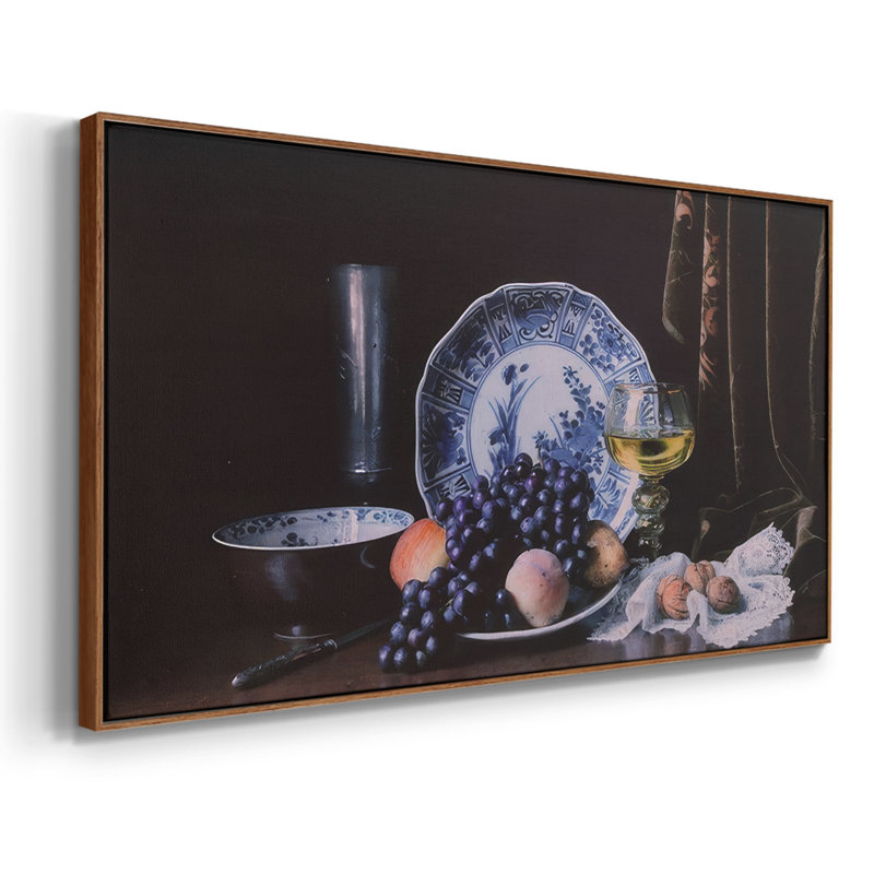 Moody Still Life IV - Toile tendue avec châssis encadré - Prêt à être accroché, H 21 po x l 41 po, Blanc