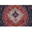 Tapis bleu marine en laine noué à la main de conception unique 7 pi 0 po x 9 pi 9 po New Age