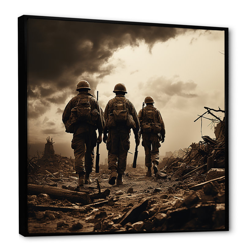 «War Wars», impression rétro sur toile rétro, H 36 po x l 36 po x P 1,5 po, Cadre flottant noir
