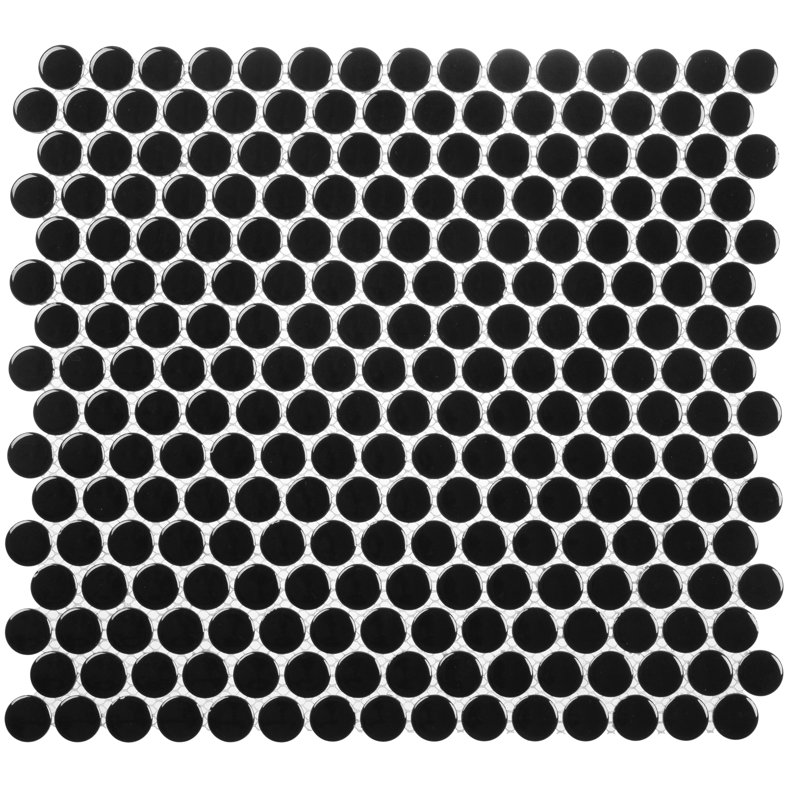 Stylish-Sweetpea 1-in. Penny Round Stone Look Glossy Porcelain Wall & Floor Mosaic Tile, Starque