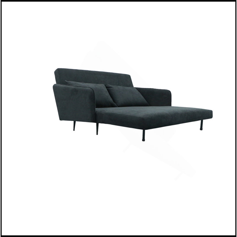 Causeuse convertible en tissu noir l 61 po Lawson