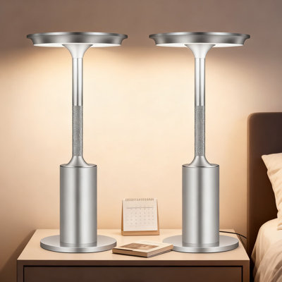 2 Pack Cordless Table Lamps Rechargeable With 5000Mah Battery, LED Portable Table Lights With 3 Color Temperature & Stepless Dimming For Indoor Outdoor Use