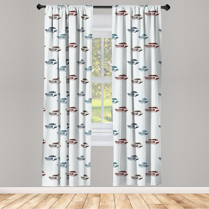 Cars Semi-Sheer Rod Pocket Curtain Panels, 28" x 84"
