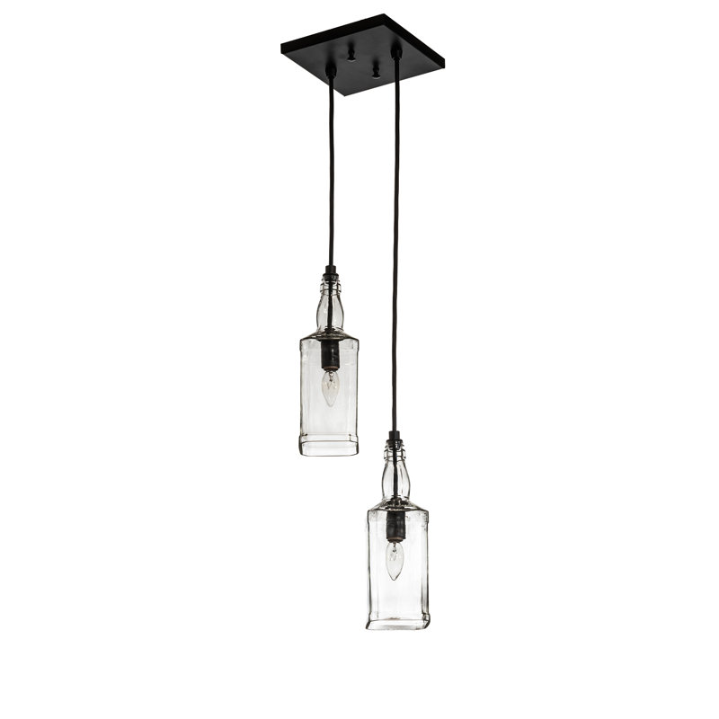 Luminaire suspendu cylindrique 2 lumières Atilus