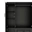 Armoire-penderie autoportante avec miroir, garde-robe noire moderne pour rangement