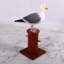 Statue de mouette sur un poteau