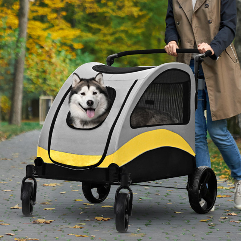 Foldable Pet Stroller, 44" H x 29" W x 42" D