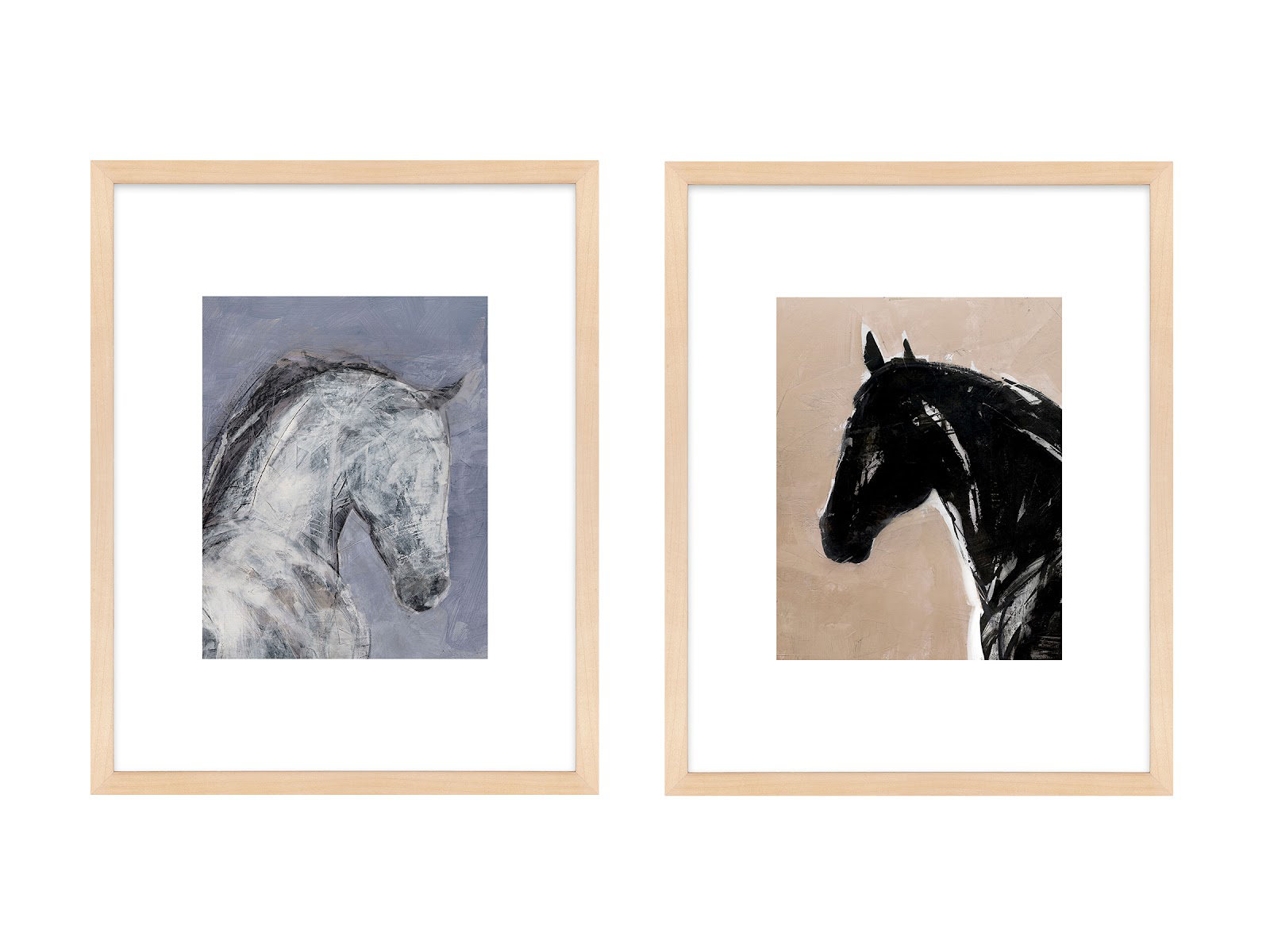 Spirit and Essence 2-Piece Print Set, 25" H x 40" W, Maple Framed Paper