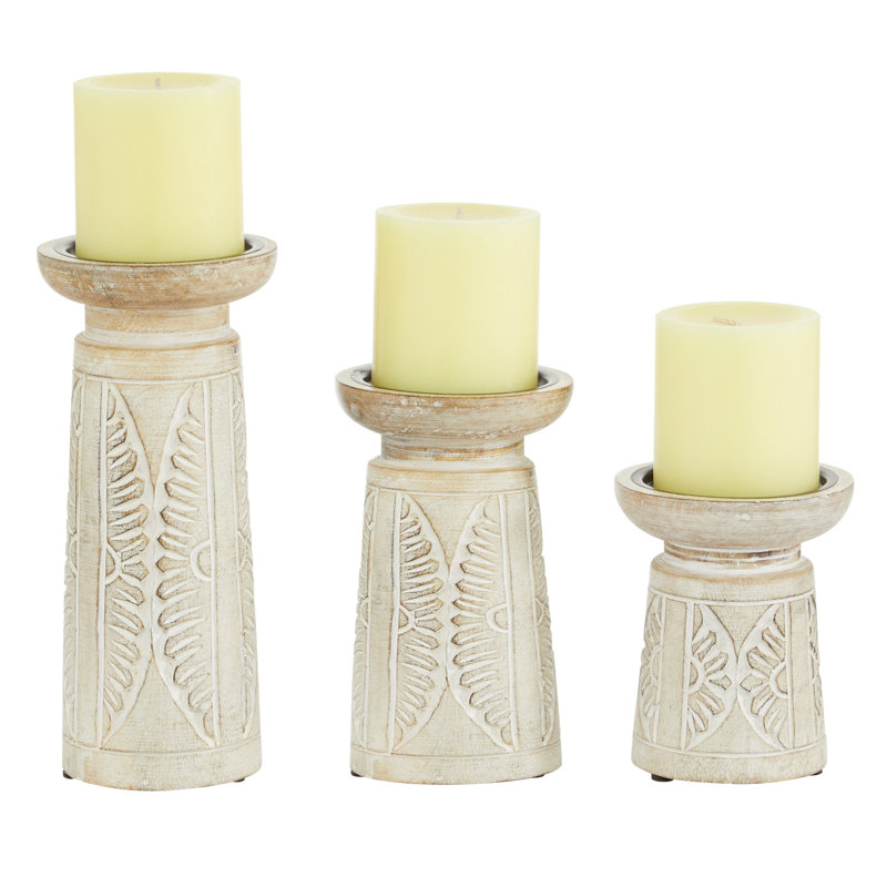 Ensemble de chandeliers de table en bois 3 pièces