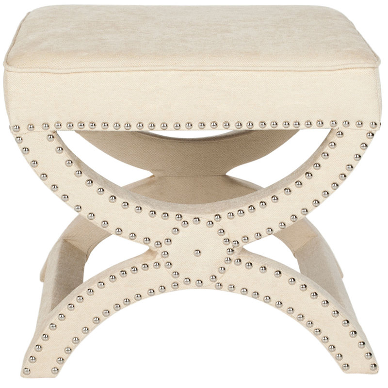 Repose-pieds argenté, 100% polyester blanc