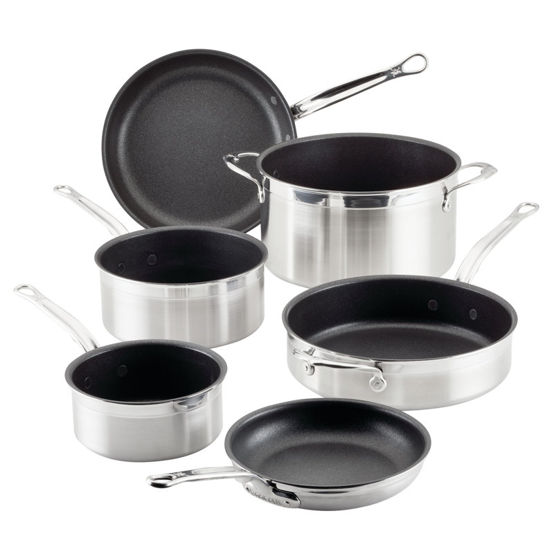 ProBond 10-Piece TITUM® Nonstick Set (1.5Qt and 3Qt Covered Saucepans, 8Qt Covered Stockpot, 3.5Qt Covered Sauté with Helper Handle, 8.5" and 11" Open Skillets)