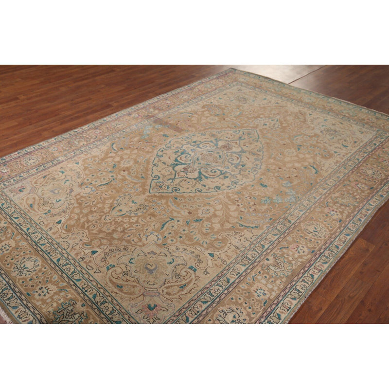 Tapis traditionnel en laine brun clair 7 x 10