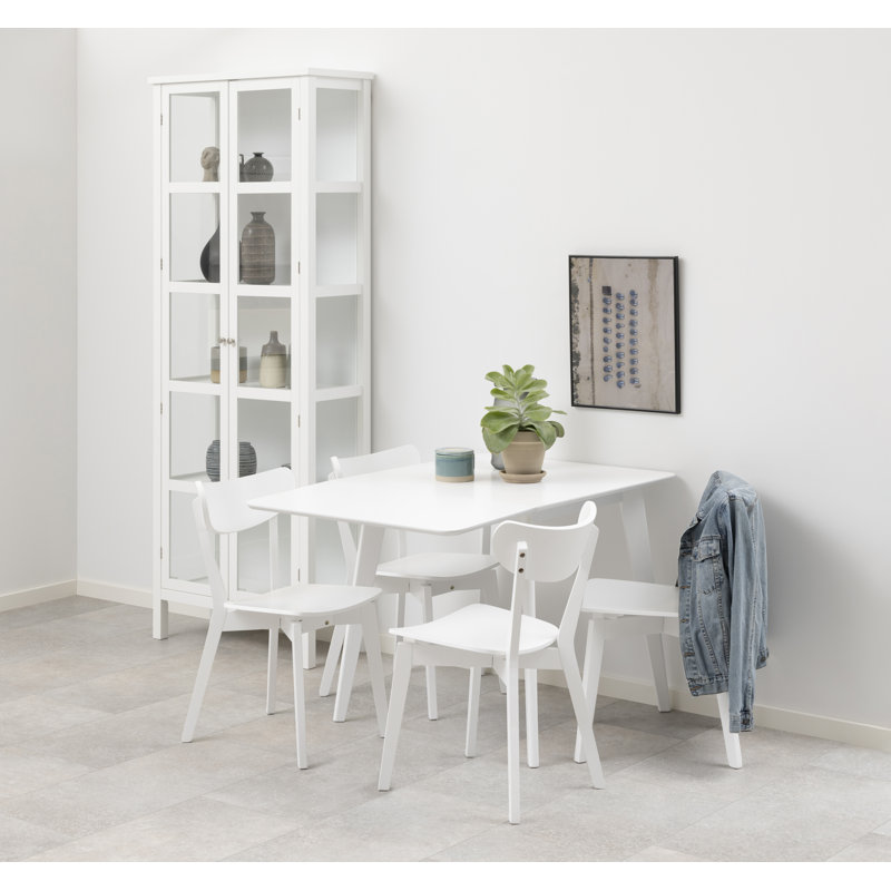Morehouse Extendable Solid Wood Base Dining Table, White