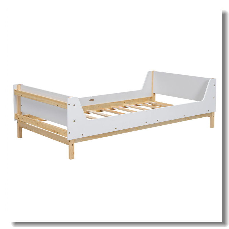 Lit simple avec tête de lit, Blanc