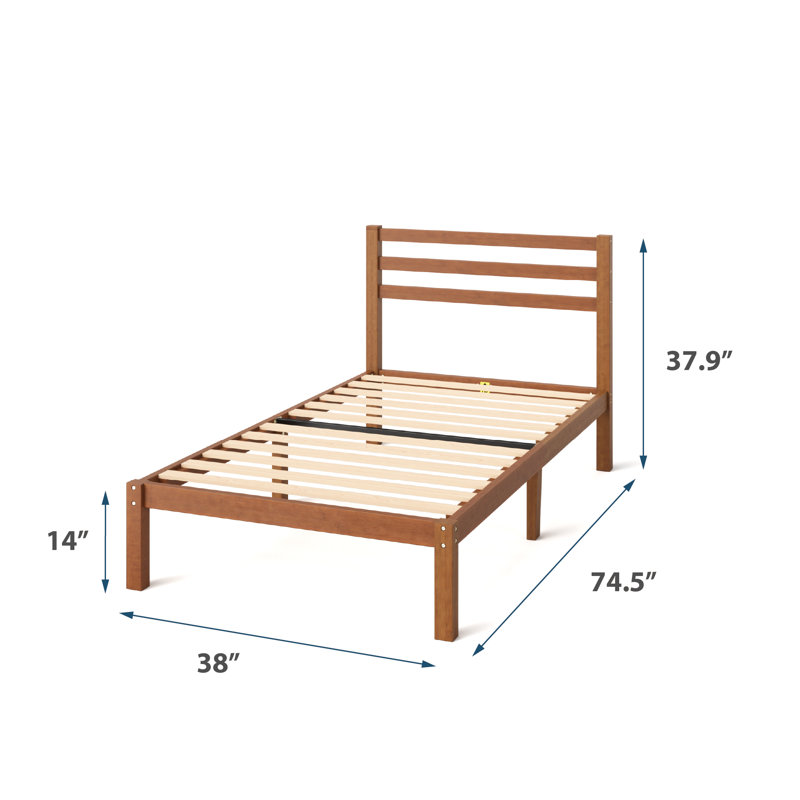 Zinus Maddie Solid Wood Slat Bed, Twin