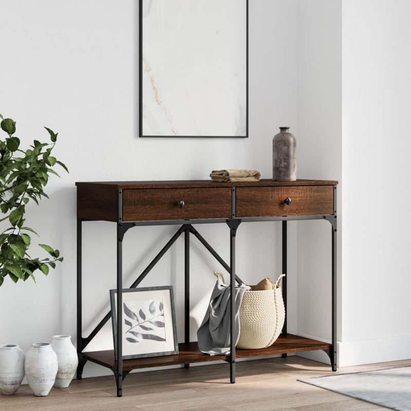 Ramesh 100cm Console Table, Brown Oak