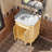 24" Bathroom Vanity with Faux Marble Top and Ceramic Sink-1031146547