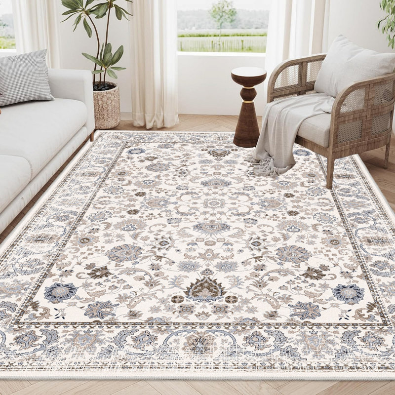 Tapis rectangulaire, tapis lavable pour le salon, la cuisine, la chambre à coucher