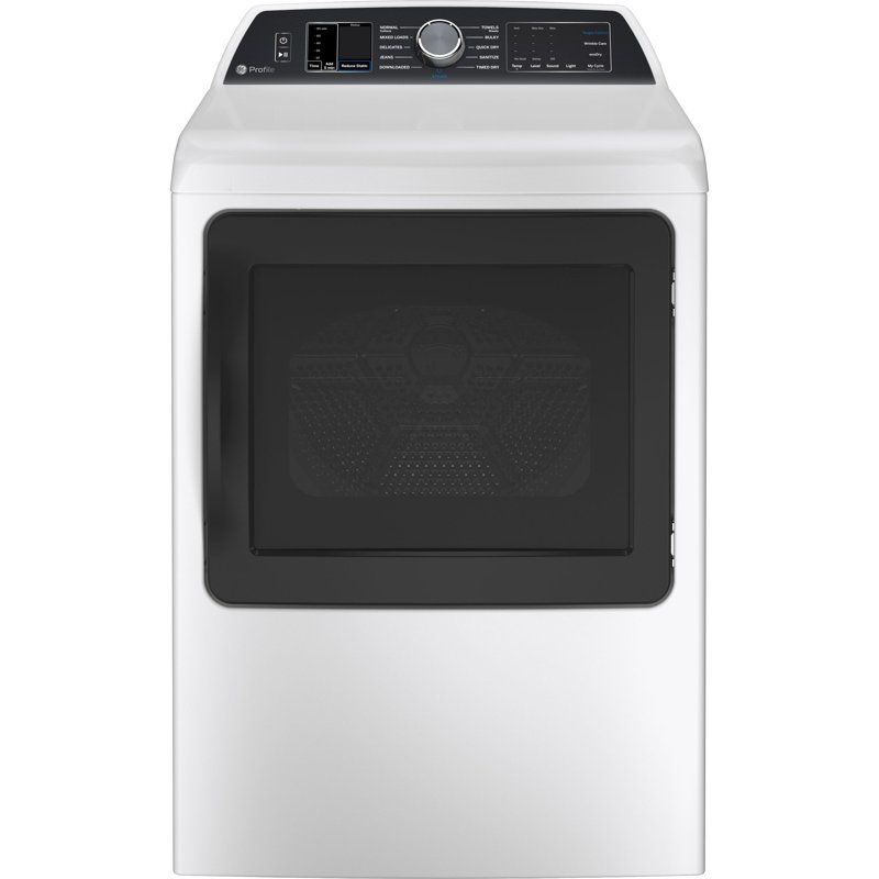 GE Profile 5.3 cu. ft. ENERGY STAR Top Load Washer with Smarter Wash Technology and FlexDispense + 7.4 cu. ft. ENERGY STAR Smart Gas Dryer with Sanitize Cycle and Sensor Dry