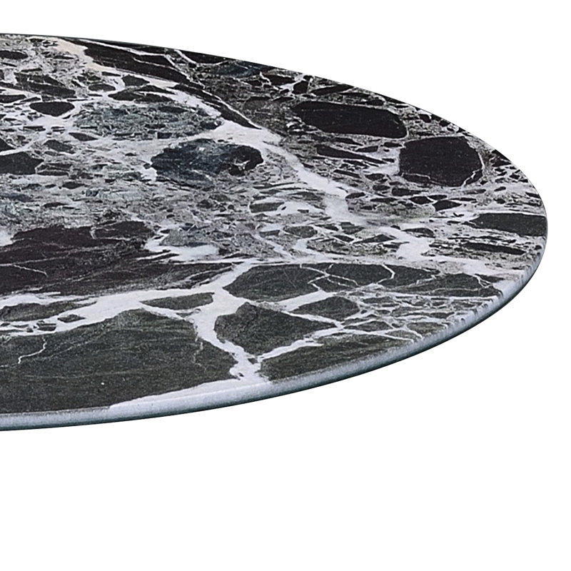 17.5" End Table With Black Marble Textured Top And Long-Lasting Steel Base A Foundation Cover