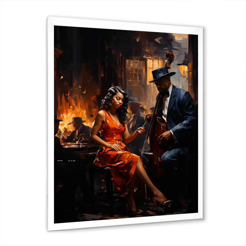Berlinde Music In Harlems II sur impression sur toile, H 32 po x l 16 po x P 1 po, Cadre photo blanc