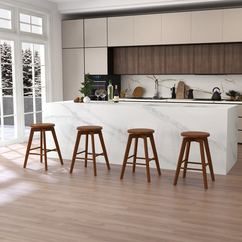 Wuest Swivel Counter Stool with Solid Wood Frame