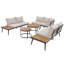 Canapé modulaire de patio avec coussins beige et coussins beige