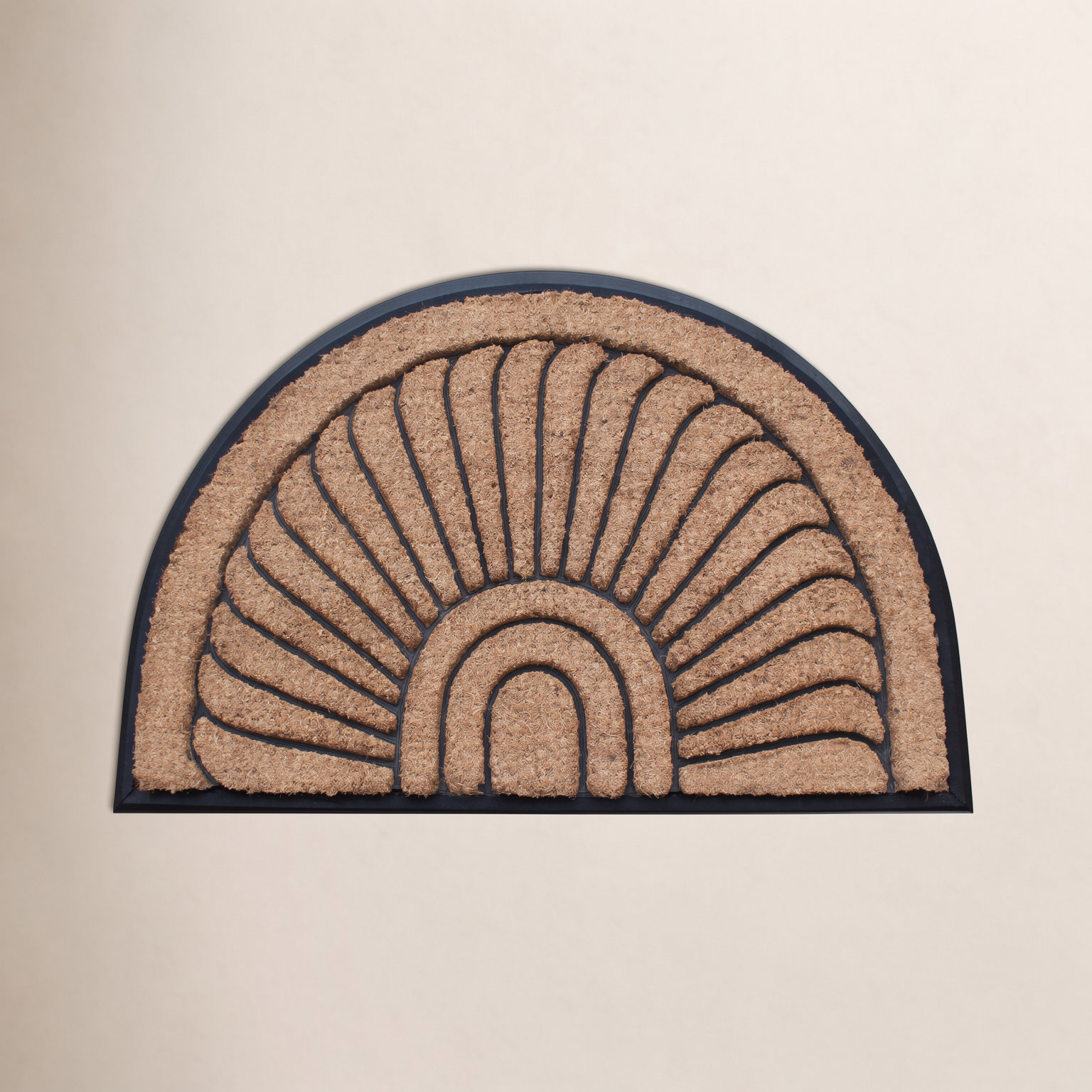 Non-Slip Outdoor Doormat, Semi-Circle 2' x 3'