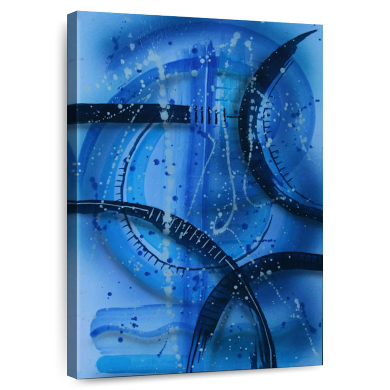 Avery Abstract Blue Tech, 45" H x 30" W
