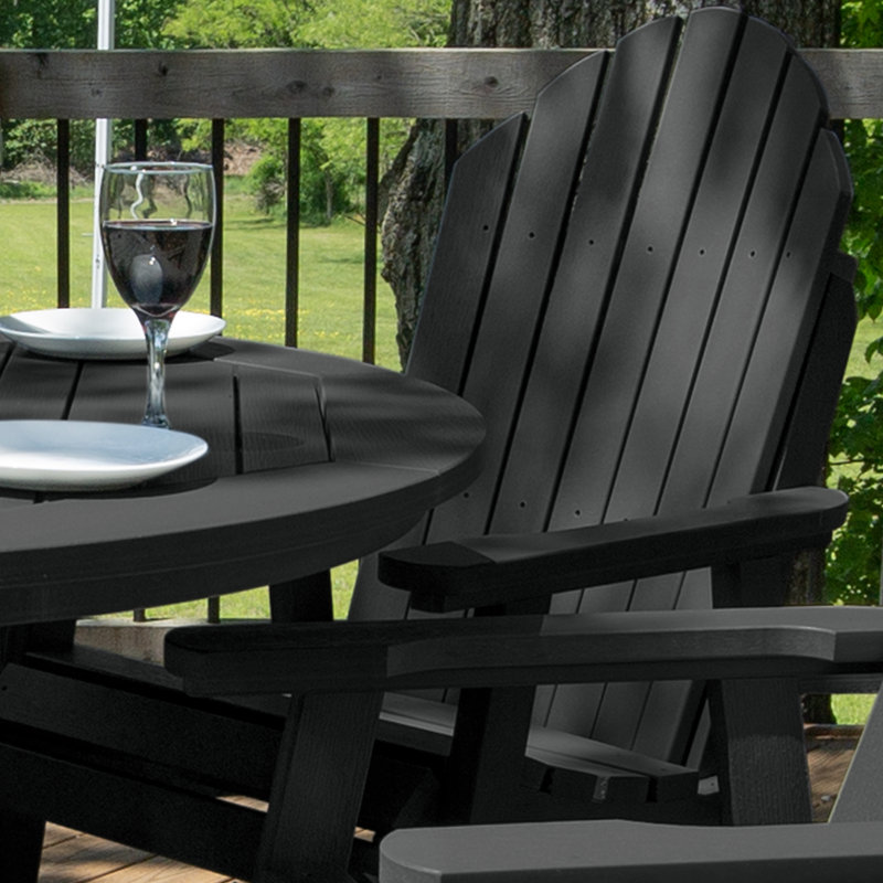 Anette 4-Person 48" Round, Counter-Height Dining Set, Black