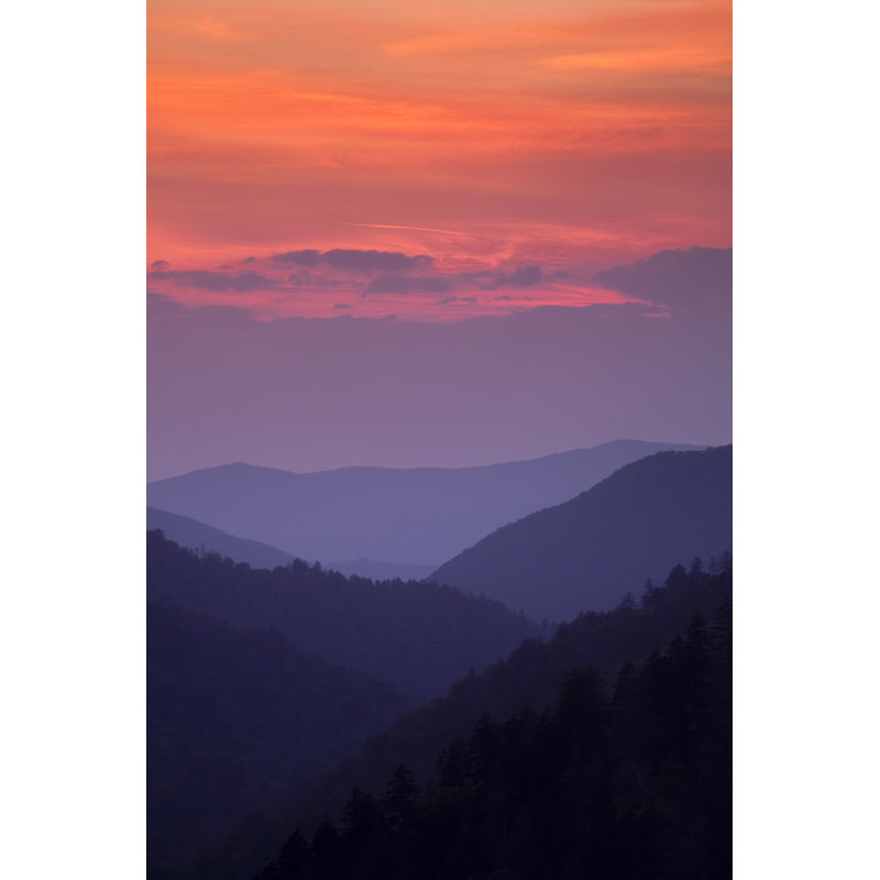 Smoky Mountain Sunset - Photographie sur toile tendue, L 12 po x H 18 po