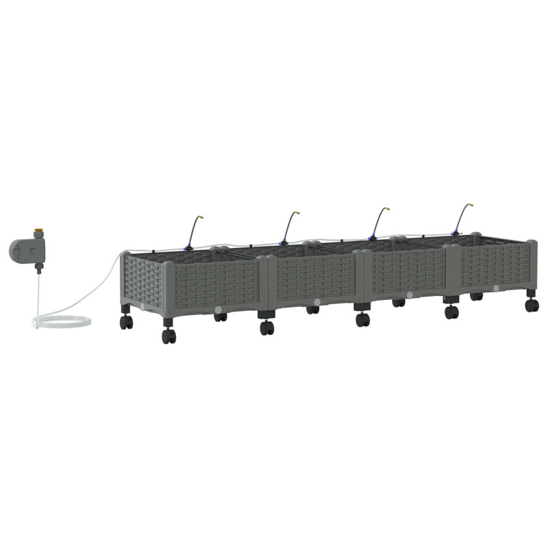 Planter, 28cm H x 160cm W x 40cm D, Light Grey