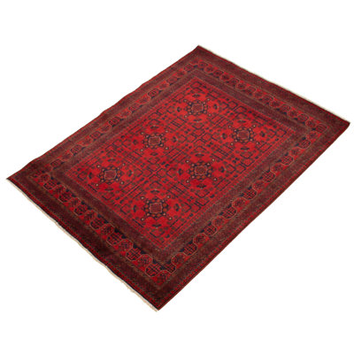 Rangement à la main one-of-kind-noué la 2010 esari turkoman rouge 4 pi 11 po x 6 pi, de la laine tapis Abberton