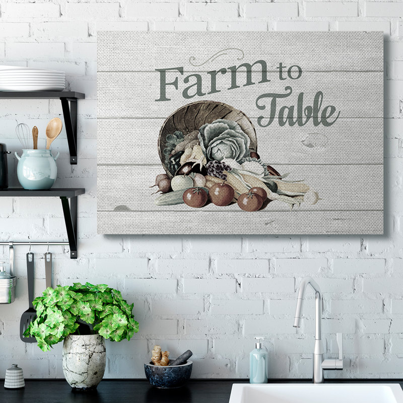 « farm to table legumes rustique », reproduction d’art en bois texturé par le samedi soir, impression sur bois, Toile tendue