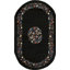 Tapis noir antique en laine Art Deco