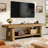 63-inch Solid Wood Tv Stand, 2-tier Farmhouse Entertainment Center With Open Storage Shelves