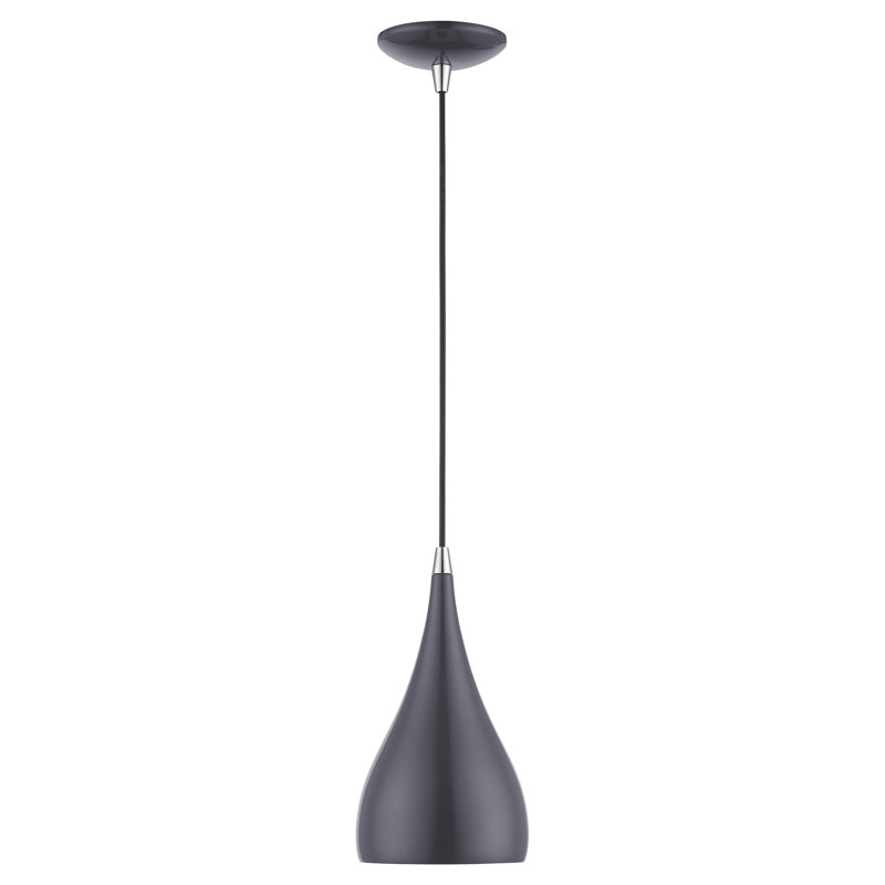 Ithel 1 - Light Pendant, Shiny Dark Gray/Polished Chrome, Shiny Dark Gray