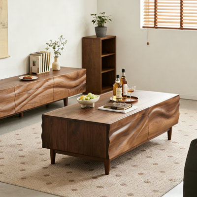 Nordic-style wood coffee table