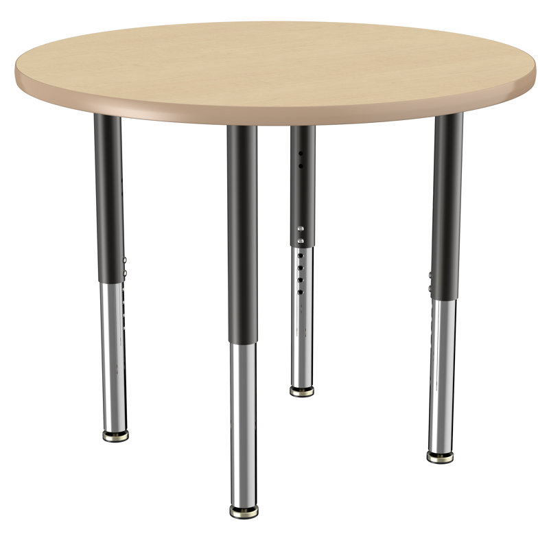 Table ronde à hauteur réglable, 36", Érable / érable, Super