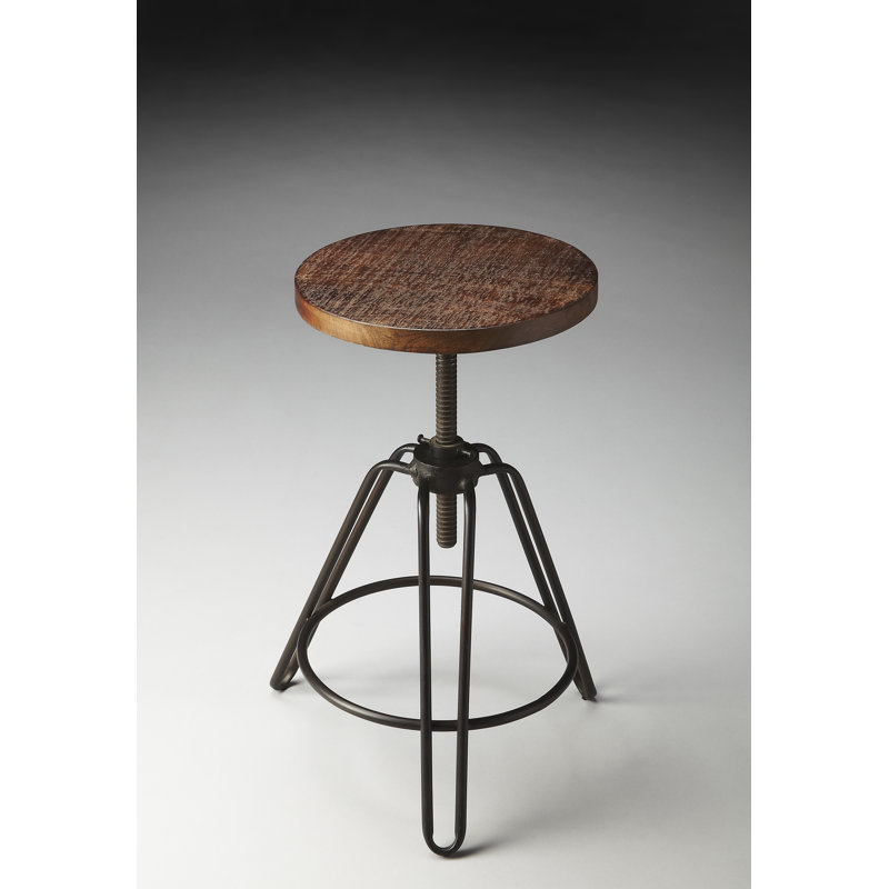 Mango Solid Wood Adjustable Height Bar Stool