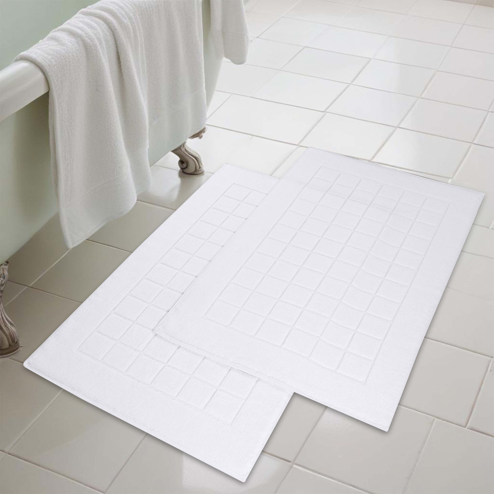 Cotton Bath Mat, White