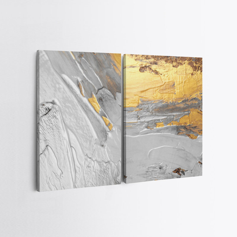 Peinture décorative sur toile (2 pièces), H 19,7 po x l 27,6 po