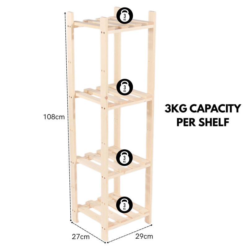 29cm W Solid Wood Shelving Unit