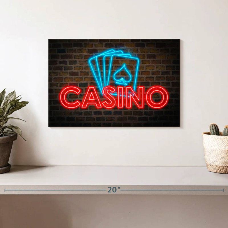 Cartes de casino néons, H 8 po x l 12 po