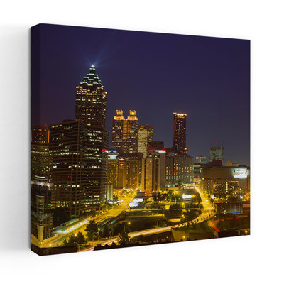 Buildings Lit Up At Night Atlanta Georgia Usa Abstract Contemporary Architecture City Art