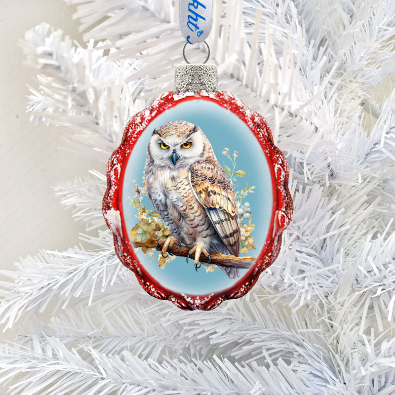 Handcrafted Mercury Glass Owl Ornaments Set of 3