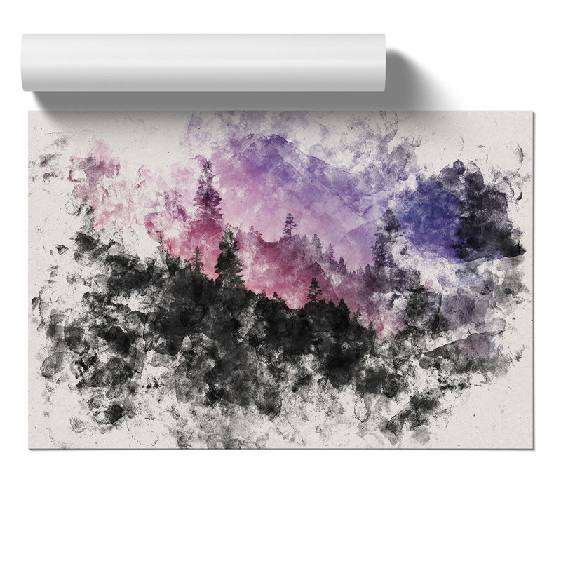 Purple Forest Watercolour - Frameless Print, 30cm H x 42cm W x 0.1cm D