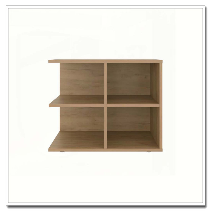 Table d'appoint en chêne naturel avec rangement ouvert et 4 tablettes