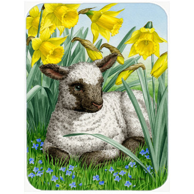 Caroline's Treasures Lamb Glass Cutting Board